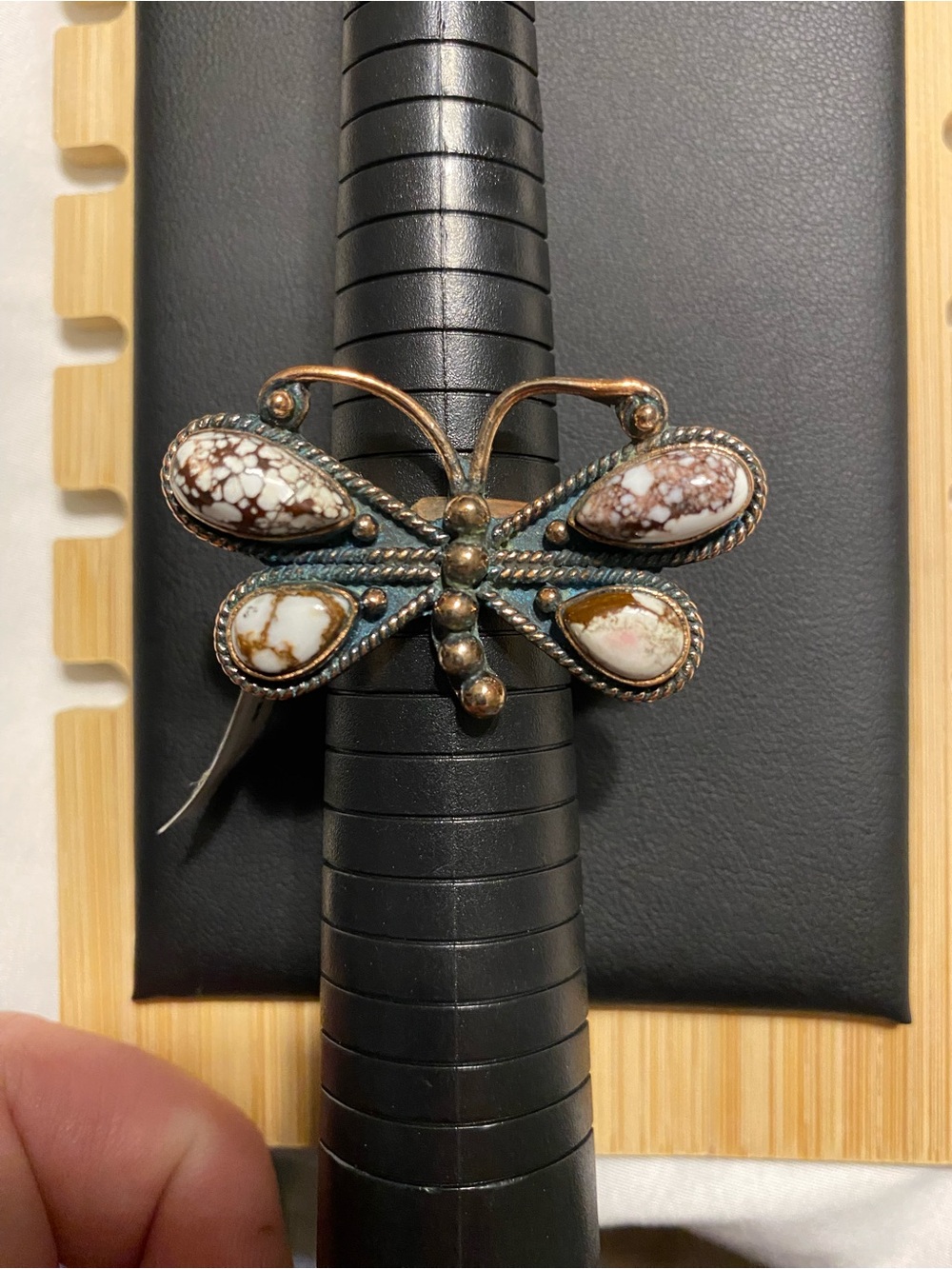 Wild Horse Jade Butterfly set in copper